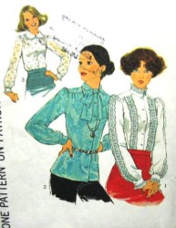8117 SIMPLICITY 1977 LONG SLEEVE BUTTON COLLAR BLOUSE PATTERN 10